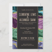 Peacock Watercolor Agate (v1) Einladung (Vorderseite)