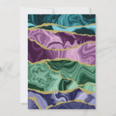 Peacock Watercolor Agate (v1) Einladung (Rückseite)