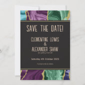 Peacock Watercolor Agate (v1) Save The Date (Vorderseite)