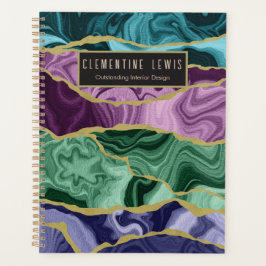 Peacock Watercolor Agate V2 Anpassbar Planer