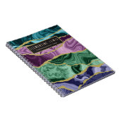 Peacock Watercolor Agate V2 Anpassbares Notebook Notizblock (Rechte Seite)