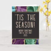 Peacock Watercolor Agate Weihnachtskarte Karte (Gelbe Blume)