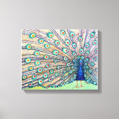 Peacock Watercolor Canvas Print Leinwanddruck (Vorderseite)
