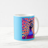 Peacock Watercolor Kaffeetasse (VorderseiteRechts)