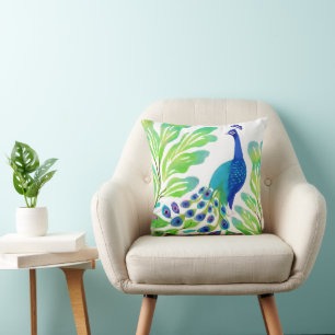 Peacock Watercolor Kissen