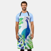 Peacock Watercolor Schürze (Getragen)