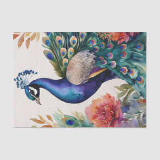 Peacock Watercolor, Traumhaft Seidenpapier
