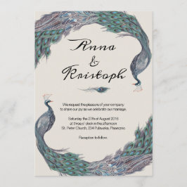 PEACOCK WEDD INVITATION CARD EINLADUNG