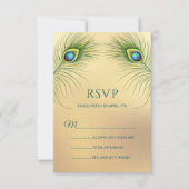 Peacock Wedding Elegant Floral RSVP Karte (Vorderseite)