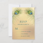 Peacock Wedding Elegant Floral RSVP Karte (Vorderseite)