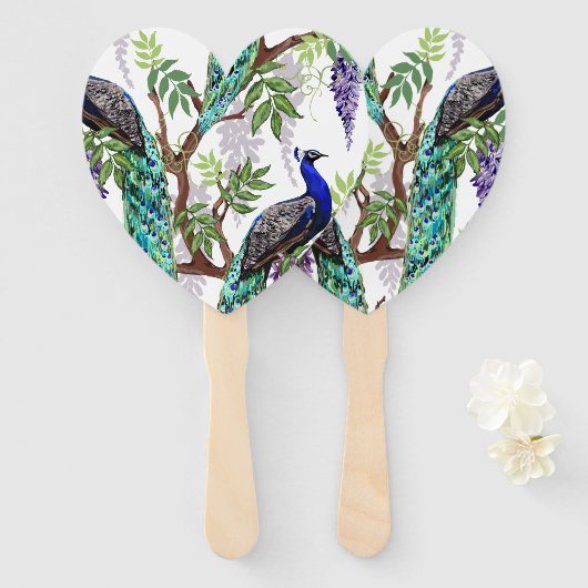 Peacock Wedding Fächer (Vorne und Hinten)