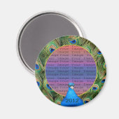Peacock Wedding Foto Magnet (Vorderseite/Rückseite)