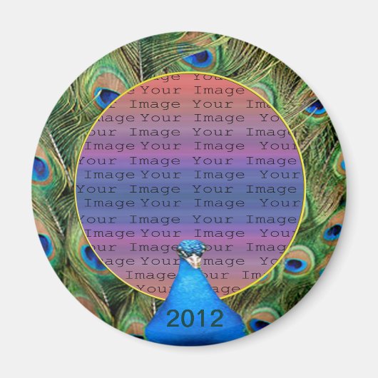 Peacock Wedding Foto Magnet (Vorne)