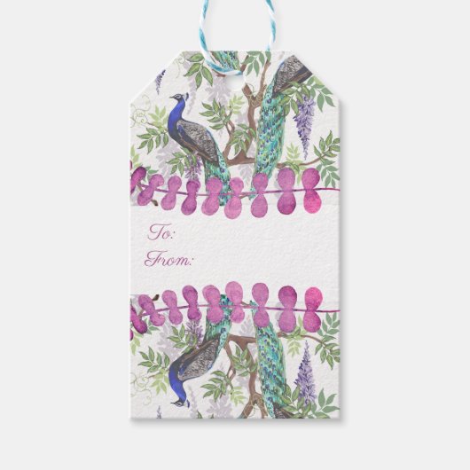 Peacock Wedding Geschenkanhänger (Vorderseite)