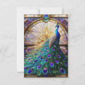 Peacock Wedding-Glass-UAWG RSVP Karte (Rückseite)