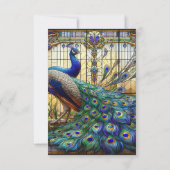 Peacock Wedding-Glass-UAWG RSVP Karte (Rückseite)