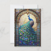 Peacock Wedding-Glass-UAWG RSVP Karte (Rückseite)