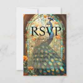 Peacock Wedding-Glass-UAWG RSVP Karte