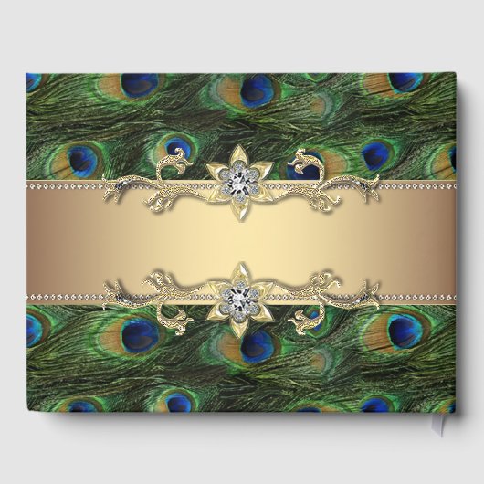 Peacock Wedding Guest Book Gästebuch (Rückseite)