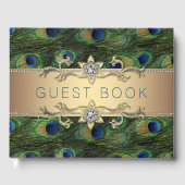 Peacock Wedding Guest Book Gästebuch (Vorderseite)