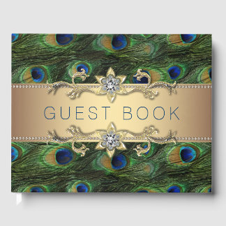 Peacock Wedding Guest Book Gästebuch