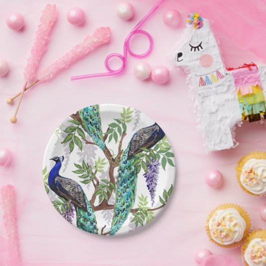 Peacock Wedding Pappteller (Party)