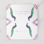 Peacock Wedding Platzkarte (Außenseite Aufgefaltet)