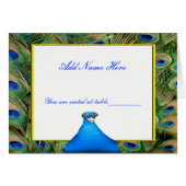 Peacock Wedding-Platzkarte (Vorderseite (Horizontal))