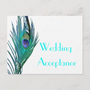 Peacock Wedding Response #2 RSVP Karte