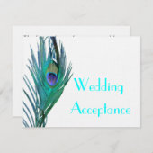 Peacock Wedding Response #2 RSVP Karte (Vorne/Hinten)