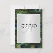 Peacock Wedding RSVP Karte (Vorderseite)