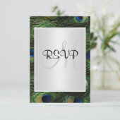 Peacock Wedding RSVP Karte (Stehend Vorderseite)
