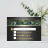 Peacock Wedding RSVP Karte (Stehend Vorderseite)
