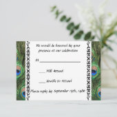 Peacock Wedding RSVP Karte (Stehend Vorderseite)