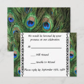 Peacock Wedding RSVP Karte (Vorne/Hinten)