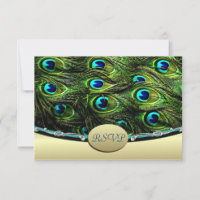 Peacock Wedding RSVP Wedding Cards