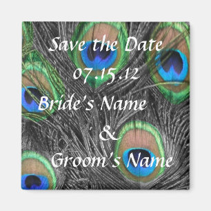 Peacock Wedding Save the Date Magnet