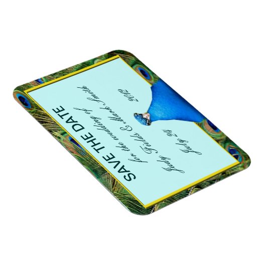 Peacock Wedding speichert das Date Magnet (Rechte Seite)