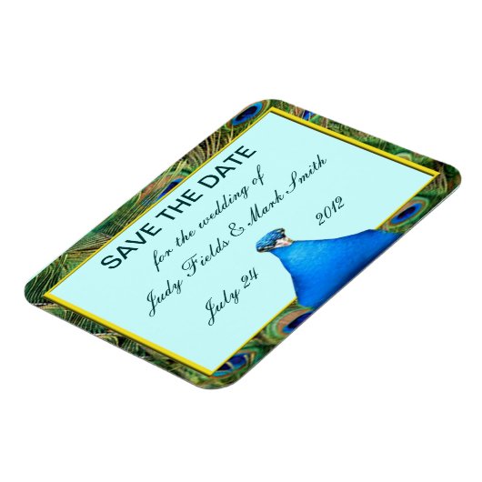 Peacock Wedding speichert das Date Magnet (Linke Seite)