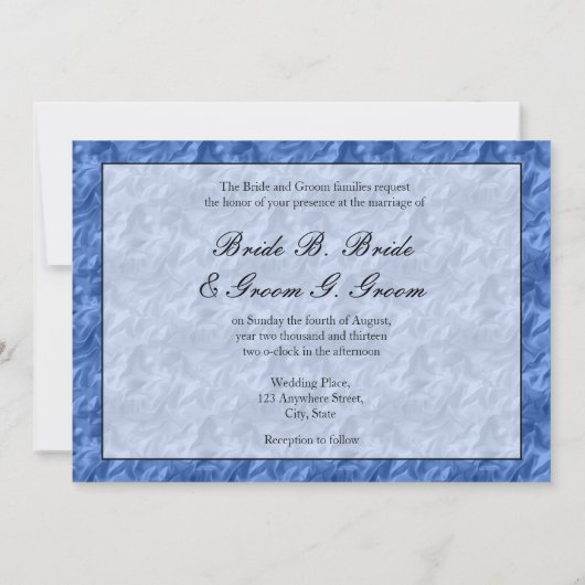 Peacock Wedding Theme 1 (blau) Einladung (Rückseite)