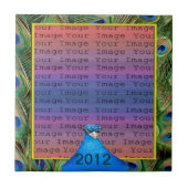 Peacock Wedding Tile Fliese (Vorderseite)