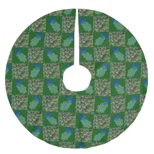 Peacock Weihnachtsbaumrock Polyester Weihnachtsbaumdecke (Vorderseite)