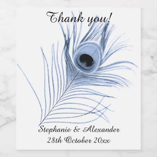 PEACOCK WHITE CUSTOMIZABLE WEINETIKETT (Einzelnes Label)