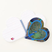 Peacock with Feathers Heart Shaped Notebook Notizbuch (Innenseite)
