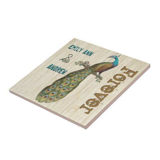 Peacock Wood Grain Forever Anniversary Tile Fliese (Seite)