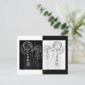 Peacock Yin and Yang DUET Illustration Postkarte (Stehend Vorderseite)