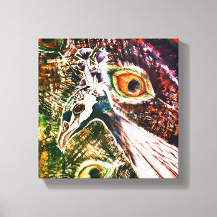 PeacockFeatherLove Vibrant Painting Leinwanddruck