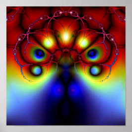 Peacocking From the Shadows (12" x 12") Art Print Poster