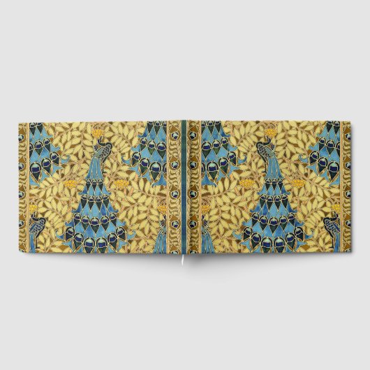 Peacocks Birds Rowan Trees Art Nouveau Gästebuch (Voll)