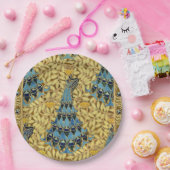 Peacocks Birds Rowan Trees Art Nouveau Pappteller (Party)